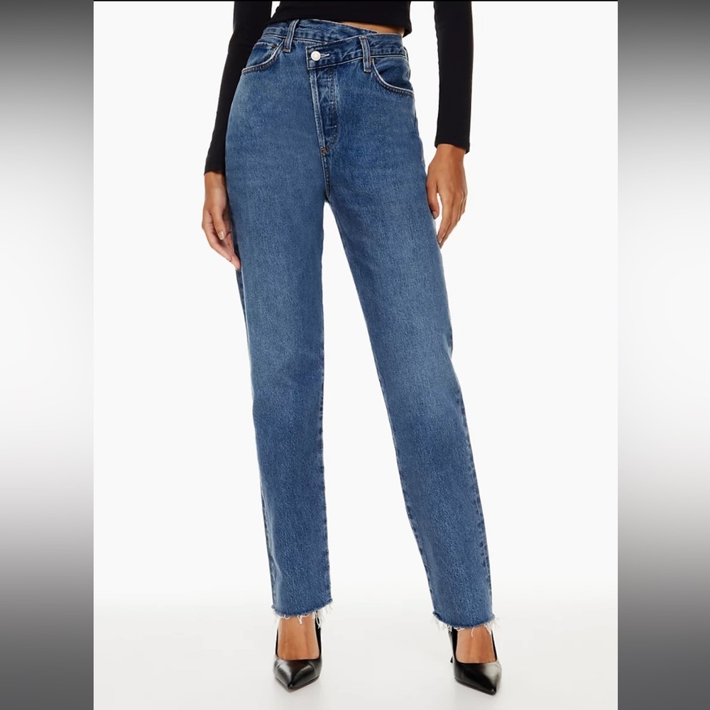 NWT AGOLDE Criss Cross Straight Jean Sz 25